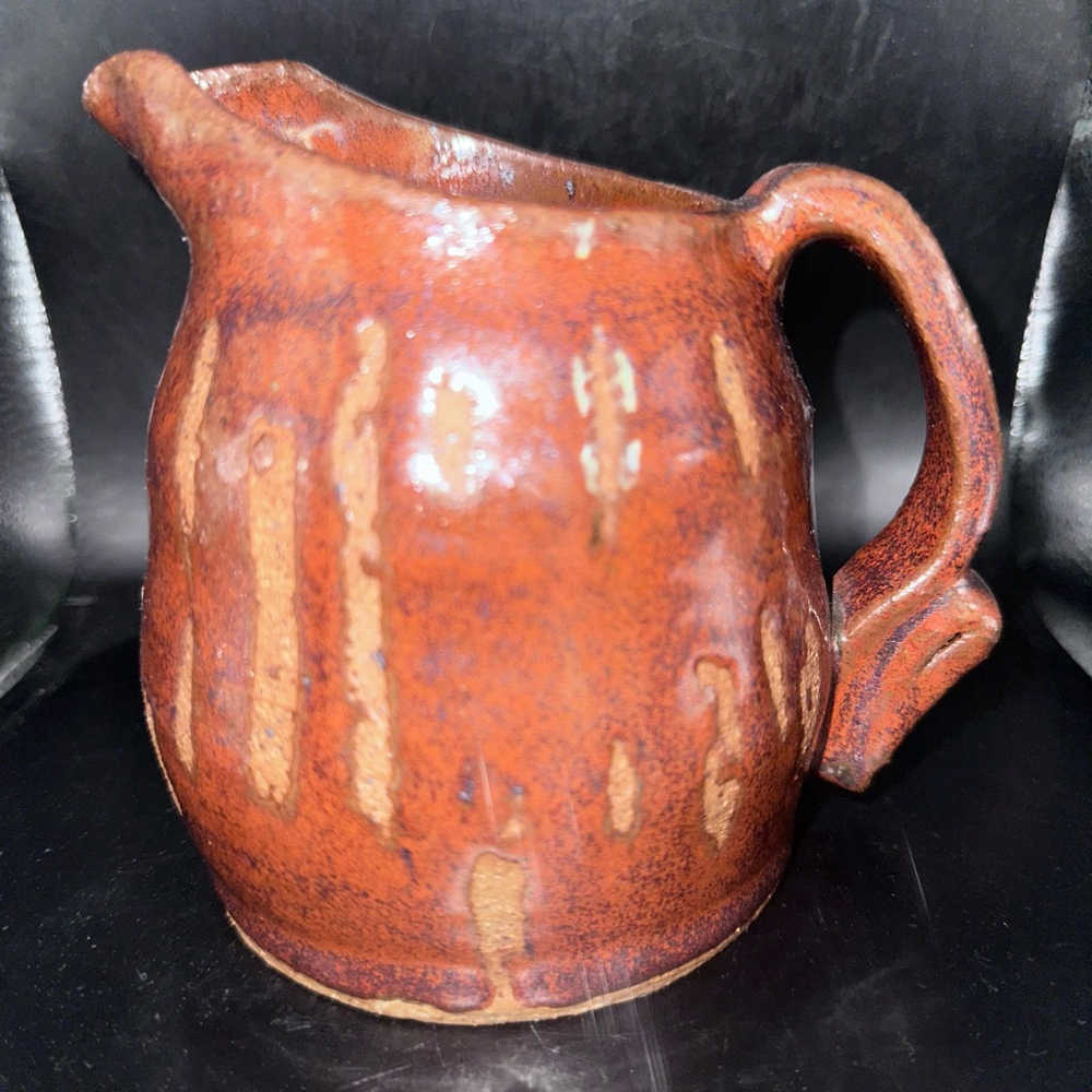 Studio Art Pottery Pitcher Creamer Glaze Stoneware Signed HMP